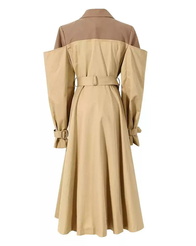 TALKLESSFASHION Splicing Fake Two Trench Dress