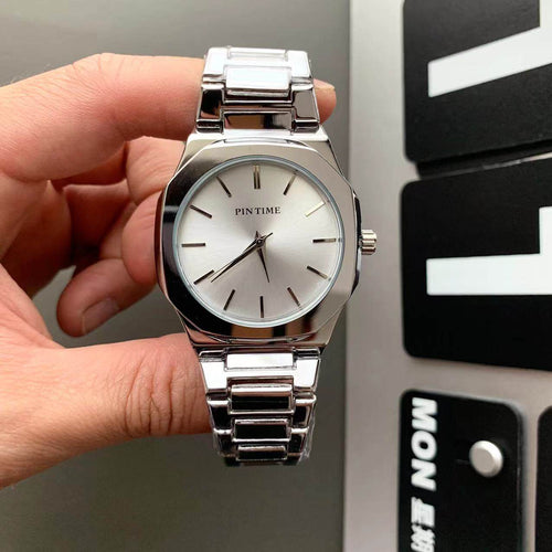 THETLSTUDIO Square silver band square watch