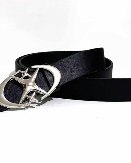 TALKLESSFASHION Star Length 105 Width 2.8 Direction of Light belt men's design sense high-end ins black belt accessories trouser belt versatile trend