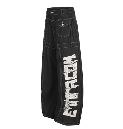 TALKLESSFASHION Street Coated Monogram Print Jeans