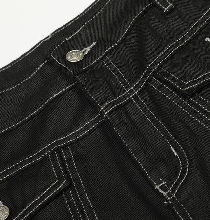 TALKLESSFASHION Street Coated Monogram Print Jeans