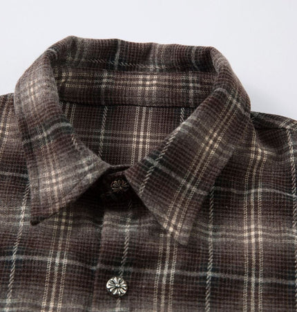 TALKLESSFASHION Street Distressed Fake Two-Piece Plaid Shirt