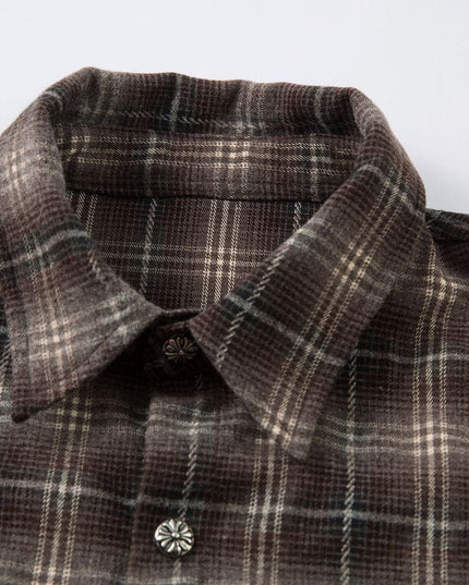 TALKLESSFASHION Street Distressed Fake Two-Piece Plaid Shirt