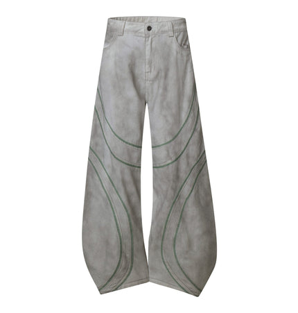 TALKLESSFASHION Street Personality Contrast Line Loose Casual Pants