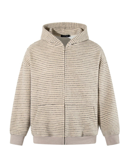 TALKLESSFASHION Striped Hooded Hooded Sweatshirt Jacket