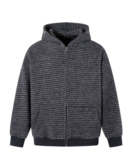 TALKLESSFASHION Striped Hooded Hooded Sweatshirt Jacket