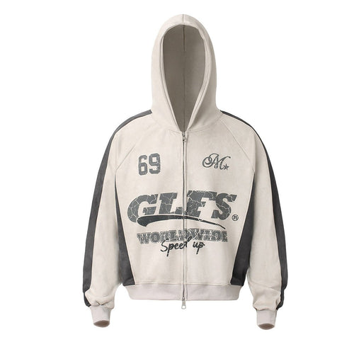 THETLSTUDIO Suede Biker Hooded Zip-Up