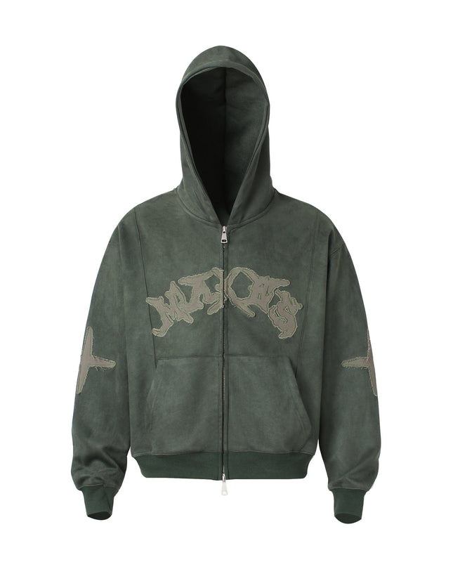 TALKLESSFASHION Suede Hooded Street Sweatshirt