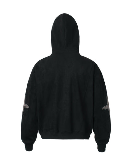 TALKLESSFASHION Suede Hooded Street Sweatshirt