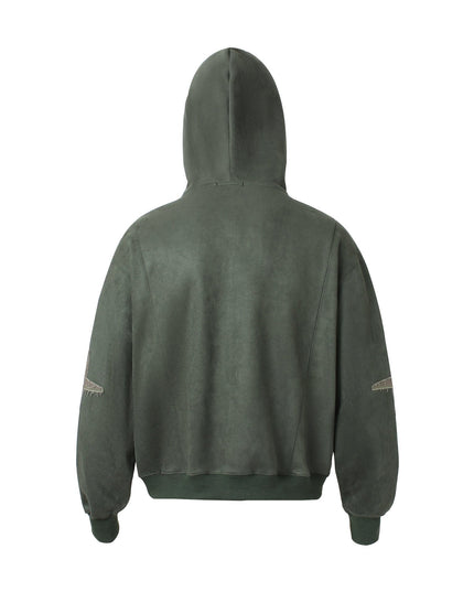 TALKLESSFASHION Suede Hooded Street Sweatshirt