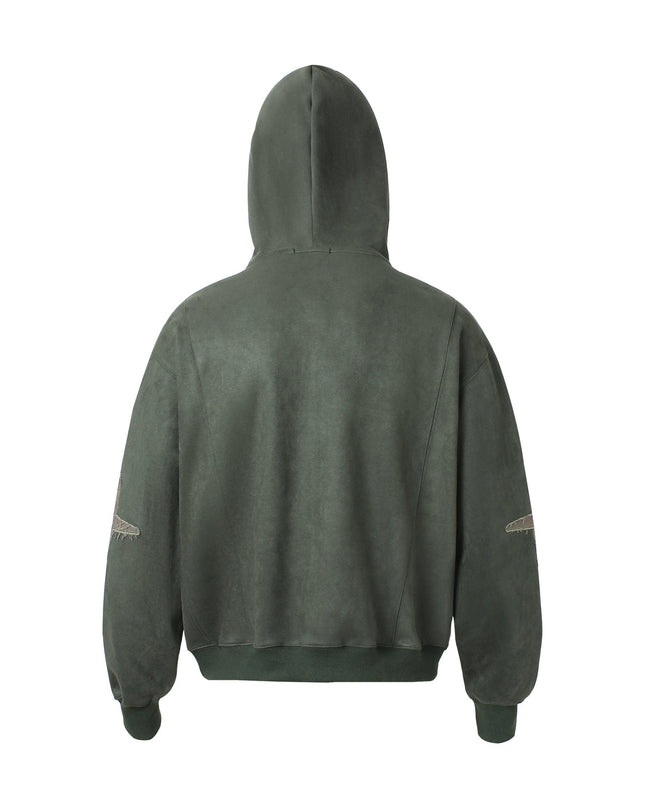 TALKLESSFASHION Suede Hooded Street Sweatshirt