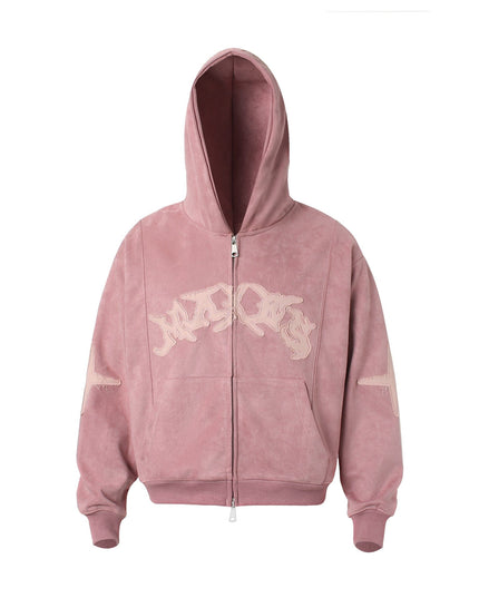 TALKLESSFASHION Suede Hooded Street Sweatshirt