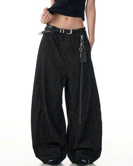 TALKLESSFASHION TALKLESS Curved Washed Splicing Casual Jeans ----3400