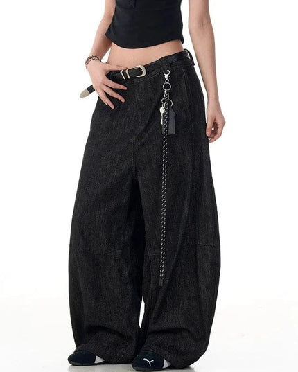 TALKLESSFASHION TALKLESS Curved Washed Splicing Casual Jeans ----3400