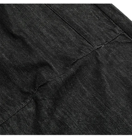 TALKLESSFASHION TALKLESS Curved Washed Splicing Casual Jeans ----3400
