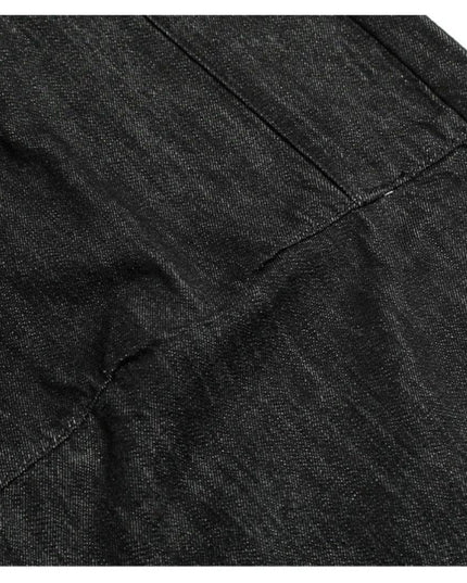 TALKLESSFASHION TALKLESS Curved Washed Splicing Casual Jeans ----3400