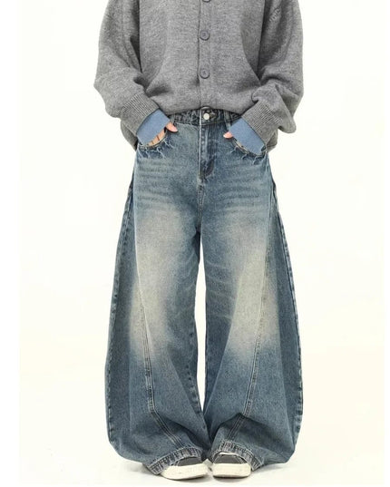 TALKLESSFASHION TALKLESS Retro Wide Leg Loose Jeans ---5882
