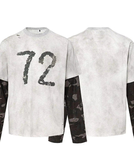 TALKLESSFASHION Talkless Two-Piece Camouflage Printed T-Shirt—-9333