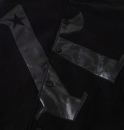 TALKLESSFASHION TALKLESSFASHION: Bold Stitches Baseball Jacket