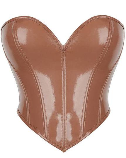 TALKLESSFASHION The new PVC leather breast support sexy shapewear top Amazon AliExpress wish cross-border e-commerce supply delivery