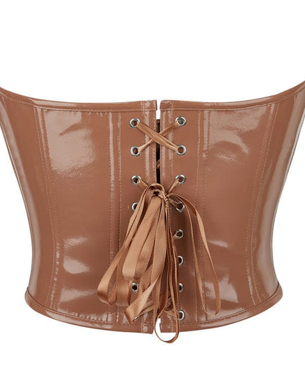 TALKLESSFASHION The new PVC leather breast support sexy shapewear top Amazon AliExpress wish cross-border e-commerce supply delivery