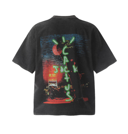 TALKLESSFASHION Travis Scottt Portrait Show-Limited Funny Print Vintage Washed Distressed Short Sleeve T-Shirt
