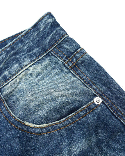 TALKLESSFASHION Trendy High Street Personality Washed Denim jeans