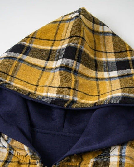 TALKLESSFASHION two sided plaid hooded jacket on both sides