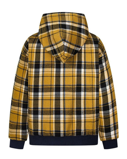 TALKLESSFASHION two sided plaid hooded jacket on both sides