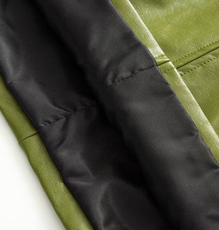 TALKLESSFASHION Vienna Love Letter American retro high-end atmosphere cool sassy PU leather jacket sexy slim bandeau skirt set
