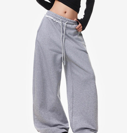 TALKLESSFASHION Vintage American Letter Print Scimitar Sweatpants Women's Trendy Sports Jazz Dance Street Loose Drape Wide-leg Pants