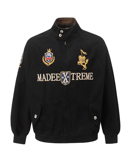 TALKLESSFASHION Vintage Badge Embroidered Cargo Jacket