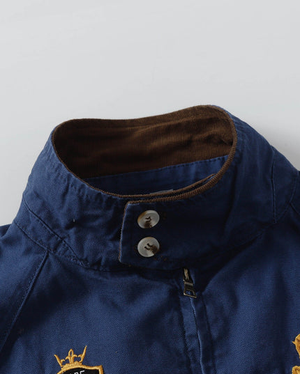 TALKLESSFASHION Vintage Badge Embroidered Cargo Jacket