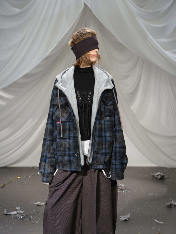 Vintage Check Hooded Puffer