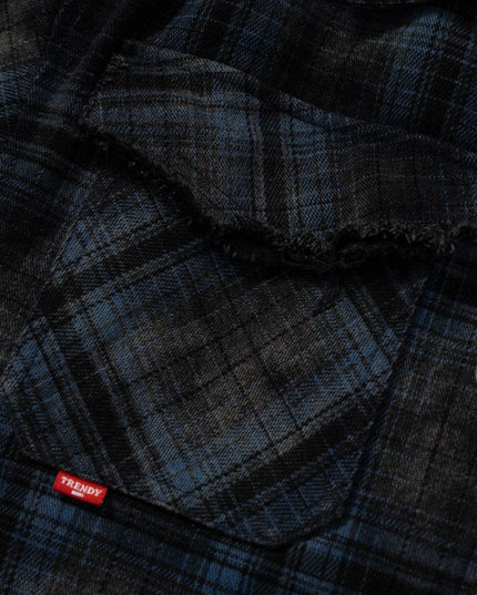 TALKLESSFASHION Vintage Check Hooded Puffer