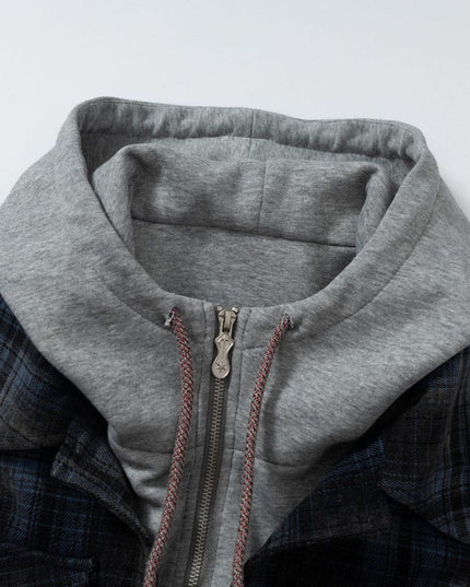 TALKLESSFASHION Vintage Check Hooded Puffer