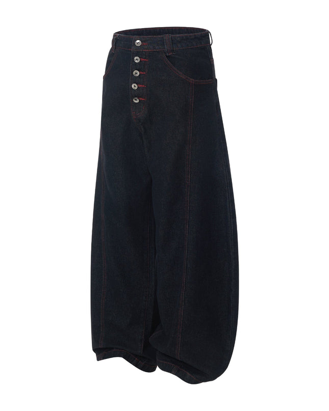 TALKLESSFASHION Vintage Edge Scimitar Denim jeans