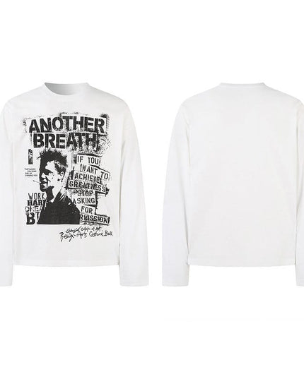 TALKLESSFASHION Vintage Portrait Print Crew Neck Long Sleeve