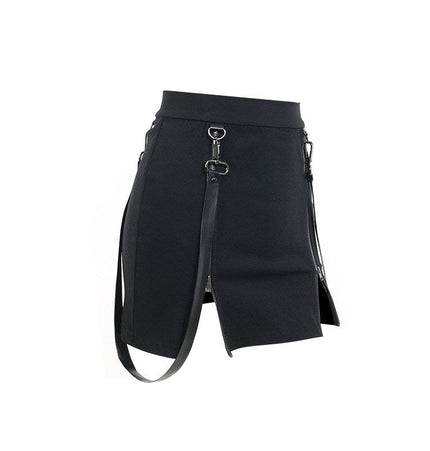 TALKLESSFASHION VO studio 2025 design sense black sexy double zipper bag hip slit gothic tight skirt female summer