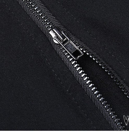 TALKLESSFASHION VO studio 2025 design sense black sexy double zipper bag hip slit gothic tight skirt female summer
