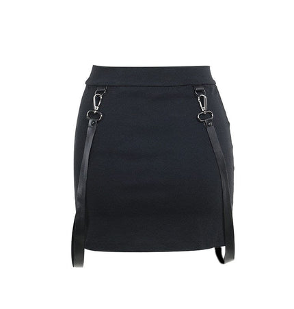 TALKLESSFASHION VO studio 2025 design sense black sexy double zipper bag hip slit gothic tight skirt female summer