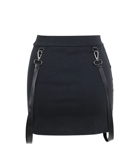 TALKLESSFASHION VO studio 2025 design sense black sexy double zipper bag hip slit gothic tight skirt female summer