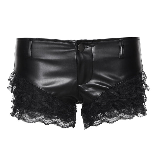 Lace PU Leather Short