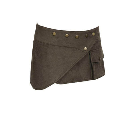 TALKLESSFASHION VOstudio American retro workwear style studded pocket skirt sexy hottie low waist design short skirt