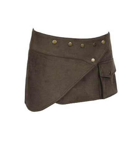 TALKLESSFASHION VOstudio American retro workwear style studded pocket skirt sexy hottie low waist design short skirt