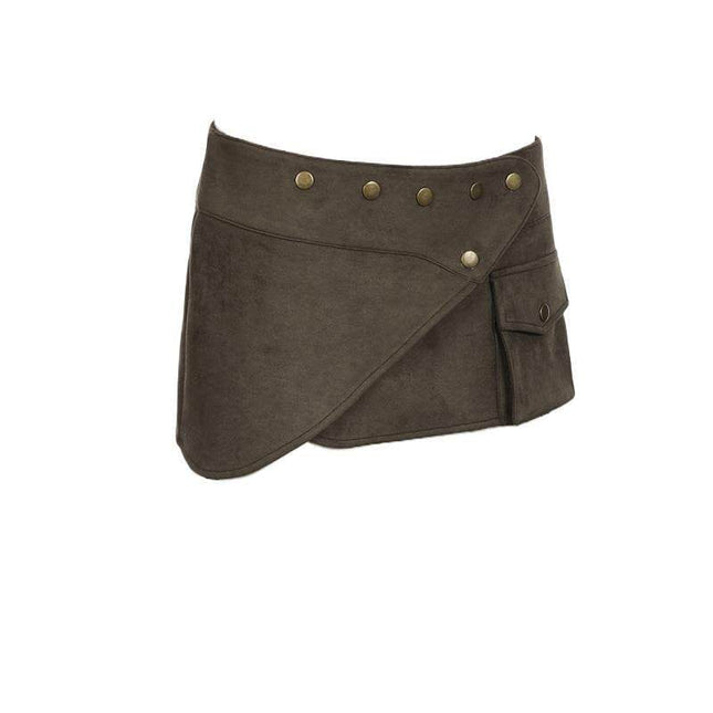 TALKLESSFASHION VOstudio American retro workwear style studded pocket skirt sexy hottie low waist design short skirt