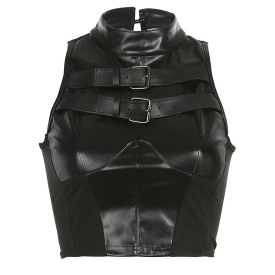 Lace-Up Leather Vest