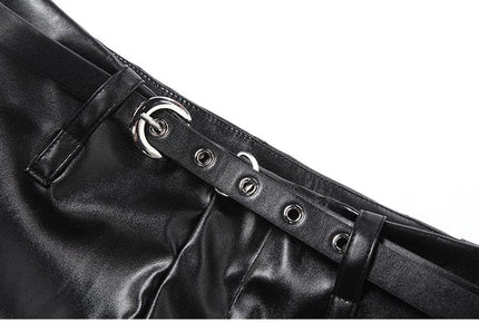 TALKLESSFASHION VOstudio Cool Motorcycle Belt Shorts Feminine Hot Girl Low-Waisted Tight Hip Wrap Pants 2026 New
