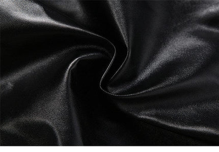 TALKLESSFASHION VOstudio cool personality PU leather lace-up multi-layer ruffle design skirt 2026 new hip-hugging skirt