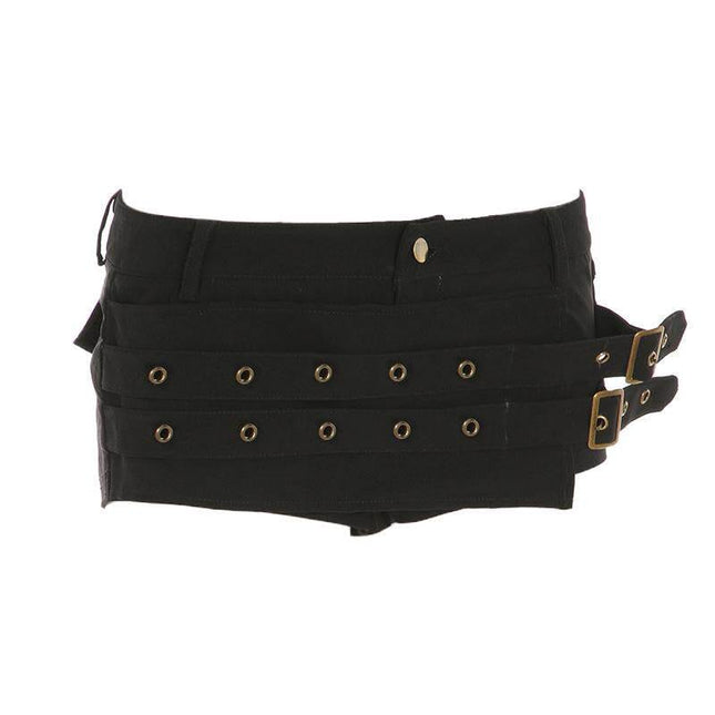 TALKLESSFASHION VOstudio dark punk style lace-up design sense low waist super shorts sexy slim fit hip babes hot pants women